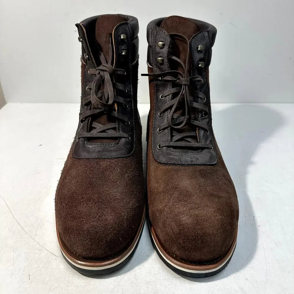NWOT Rancourt & Co. x Helm Welden Boot Brown Suede Deerskin Made USA 13 Wide EE